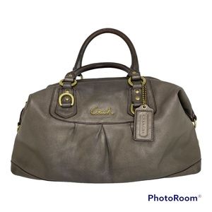 Coach LARGE Ashley Sabrina Metallic Leather Satchel Duffle F15447